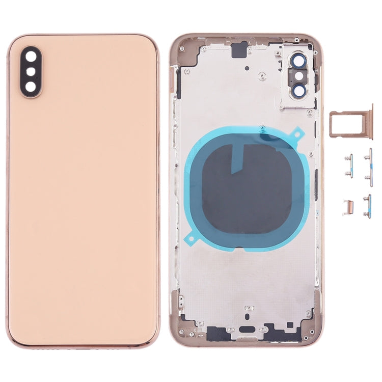 Back Cover with Camera Lens & SIM Card Tray & Side Keys for iPhone XS(Gold) Eurekaonline