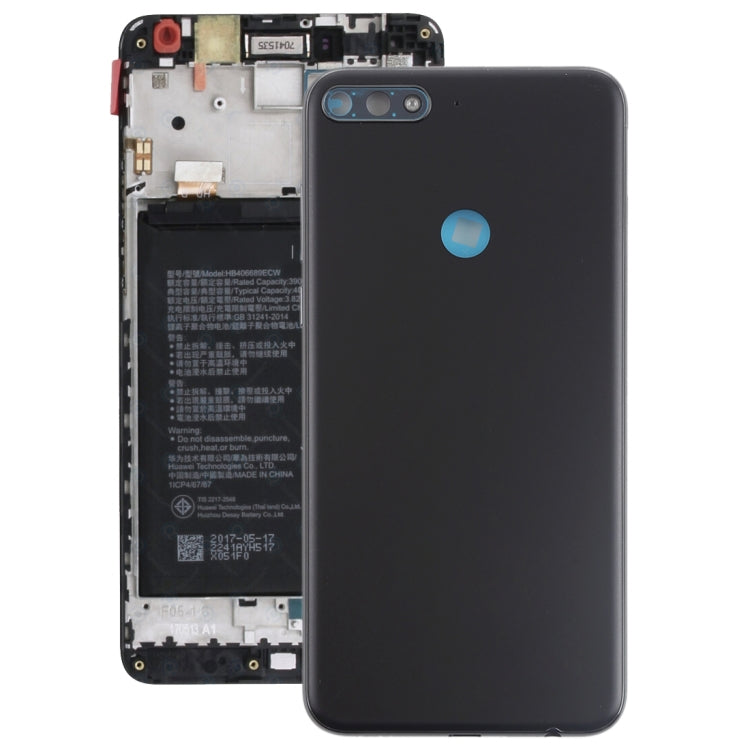 Back Cover with Side Keys for Huawei Y7 (2018)(Black) Eurekaonline