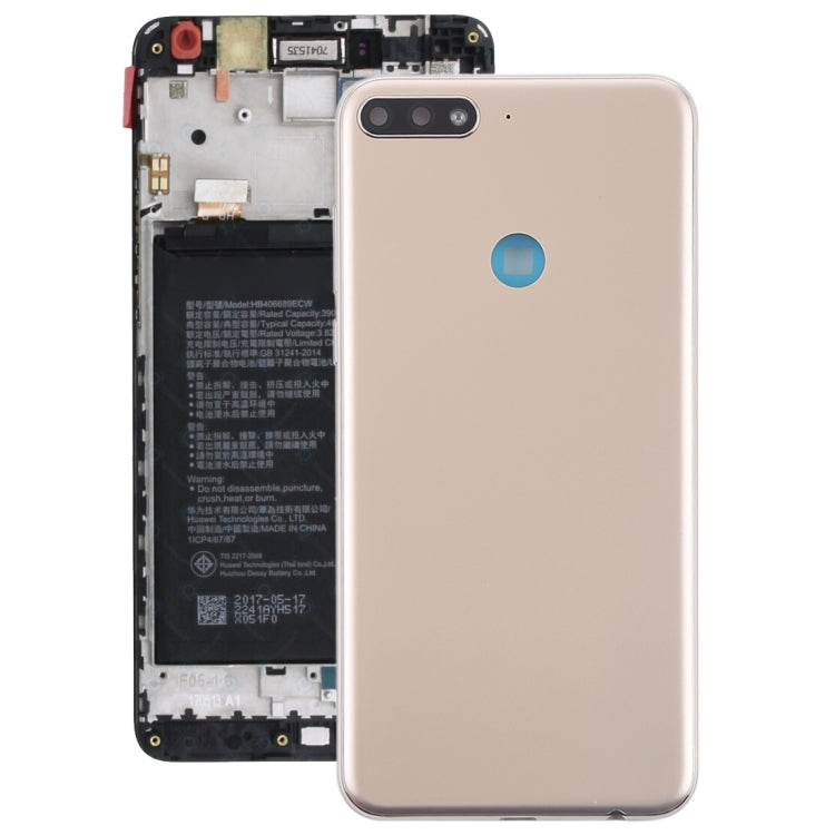 Back Cover with Side Keys for Huawei Y7 (2018)(Gold) Eurekaonline