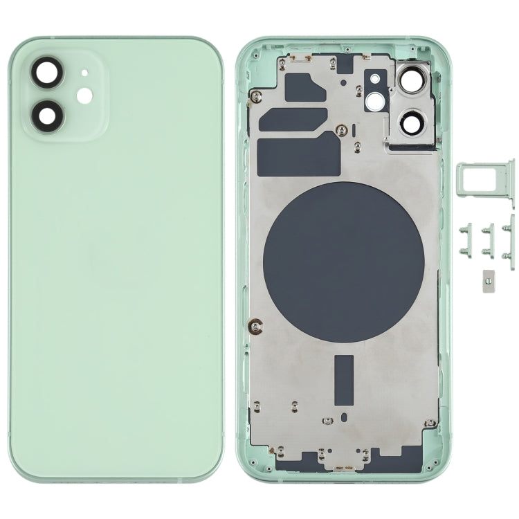 Back Housing Cover with SIM Card Tray & Side  Keys & Camera Lens for iPhone 12(Green) Eurekaonline