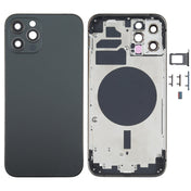 Back Housing Cover with SIM Card Tray & Side  Keys & Camera Lens for iPhone 12 Pro(Black) Eurekaonline