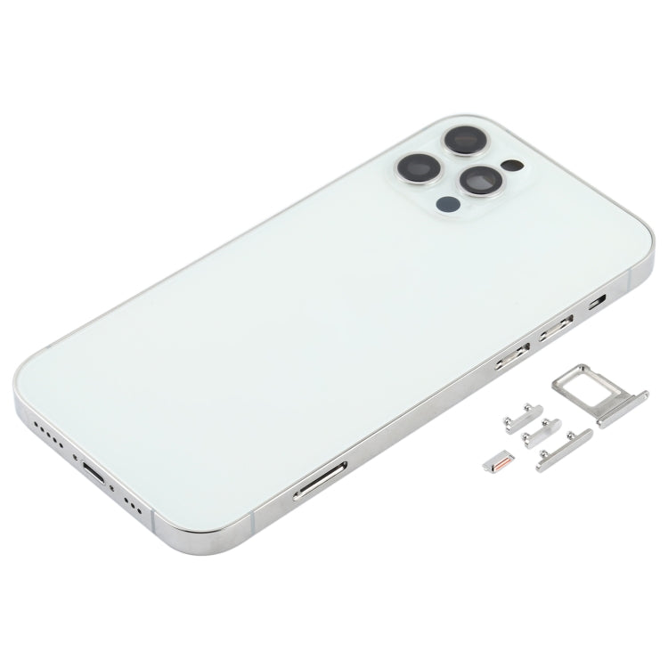 Back Housing Cover with SIM Card Tray & Side  Keys & Camera Lens for iPhone 12 Pro(White) Eurekaonline