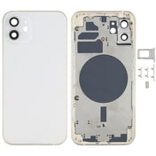 Back Housing Cover with SIM Card Tray & Side  Keys & Camera Lens for iPhone 12(White) Eurekaonline