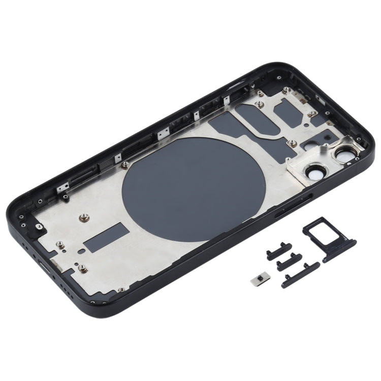 Back Housing Cover with SIM Card Tray & Side  Keys & Camera Lens for iPhone 12 mini(Black) Eurekaonline