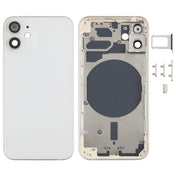 Back Housing Cover with SIM Card Tray & Side  Keys & Camera Lens for iPhone 12 mini(White) Eurekaonline