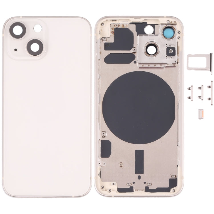 Back Housing Cover with SIM Card Tray & Side  Keys & Camera Lens for iPhone 13 Mini(White) Eurekaonline