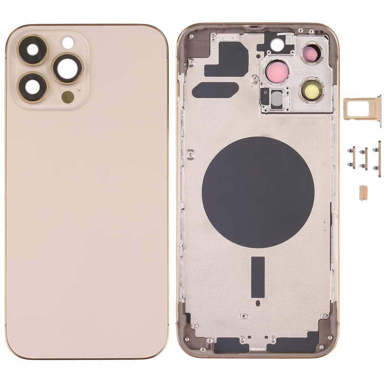 Back Housing Cover with SIM Card Tray & Side  Keys & Camera Lens for iPhone 13 Pro Max(Gold) Eurekaonline