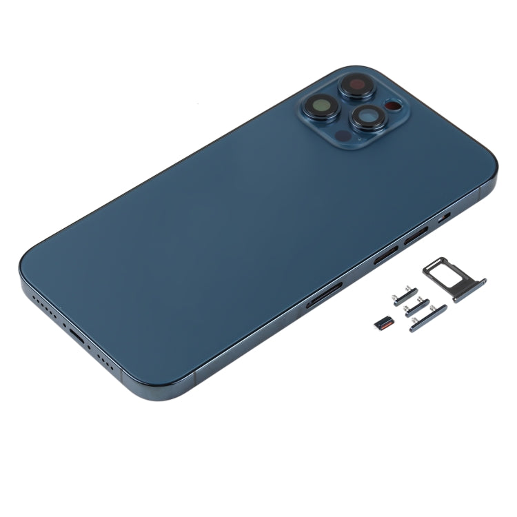 Back Housing Cover with SIM Card Tray & Side keys & Camera Lens for iPhone 12 Pro Max(Blue) Eurekaonline
