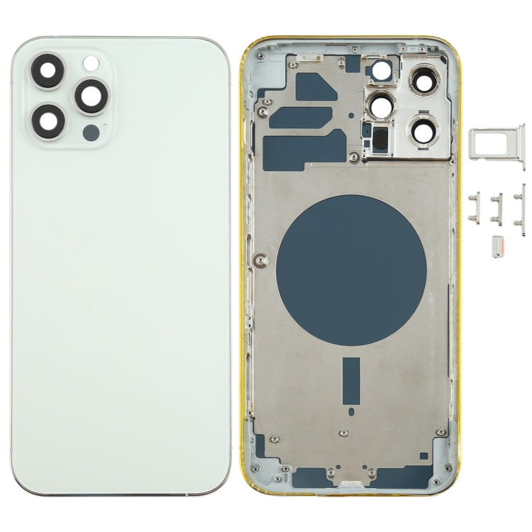 Back Housing Cover with SIM Card Tray & Side keys & Camera Lens for iPhone 12 Pro Max(White) Eurekaonline