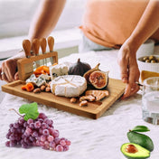 Bamboo Cheese Board Charcuterie Board Sets(36x29x1.5cm) Eurekaonline