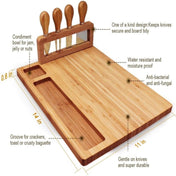Bamboo Cheese Board Charcuterie Board Sets(36x29x1.5cm) Eurekaonline
