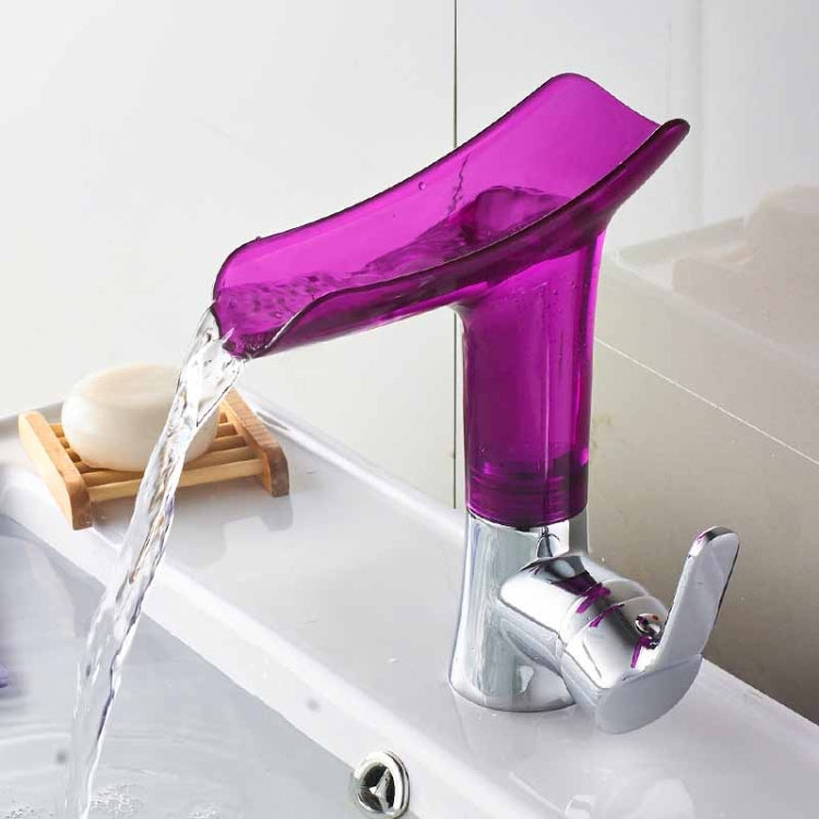 Bathroom Hot Cold Water Faucet Wine Glass Waterfall Faucet(Purple) Eurekaonline