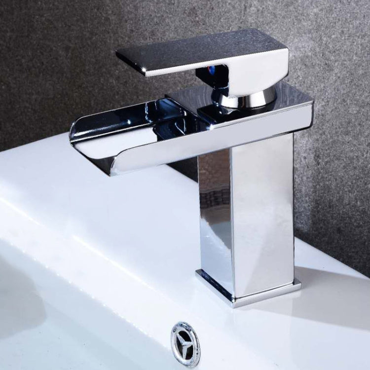Bathroom Wide Mouth Faucet Square Sink Single Hole Basin Faucet, Specification: HT-81566 Electroplating Short Type Eurekaonline