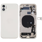 Battery Back Cover Assembly (with Side Keys & Power Button + Volume Button Flex Cable & Wireless Charging Module & Motor & Charging Port & Speaker Ringer Buzzer & Card Tray & Camera Lens Cover) for iPhone 11(White) Eurekaonline