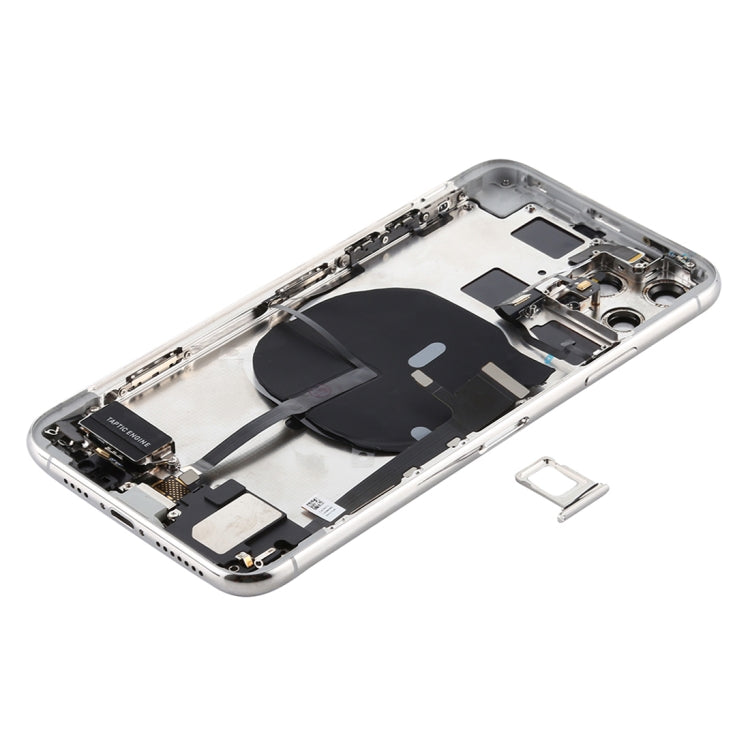 Battery Back Cover Assembly (with Side Keys & Power Button + Volume Button Flex Cable & Wireless Charging Module & Motor & Charging Port & Speaker Ringer Buzzer & Card Tray & Camera Lens Cover) for iPhone 11 Pro(Silver) Eurekaonline