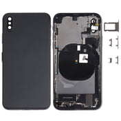Battery Back Cover Assembly (with Side Keys & Speaker Ringer Buzzer & Motor & Camera Lens & Card Tray & Power Button + Volume Button + Charging Port + Signal Flex Cable & Wireless Charging Module) for iPhone XS(Black) Eurekaonline