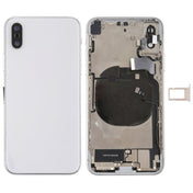 Battery Back Cover Assembly with Side Keys & Vibrator & Speaker Ringer Buzzer & Power Button + Volume Button Flex Cable & Card Tray & Battery Adhesive for iPhone X(White) Eurekaonline