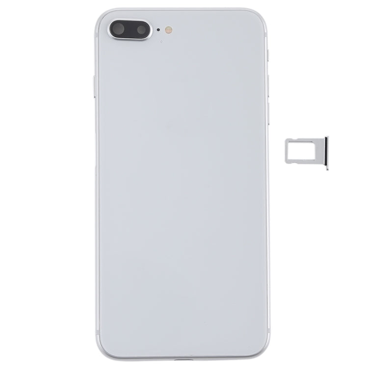 Battery Back Cover Assembly with Side Keys & Vibrator & Speaker Ringer Buzzer & Power Button + Volume Button Flex Cable & Card Tray for iPhone 8 Plus(Silver) Eurekaonline