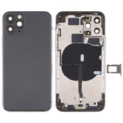 Battery Back Cover (with Side Keys & Card Tray & Power + Volume Flex Cable & Wireless Charging Module) for iPhone 11 Pro(Black) Eurekaonline