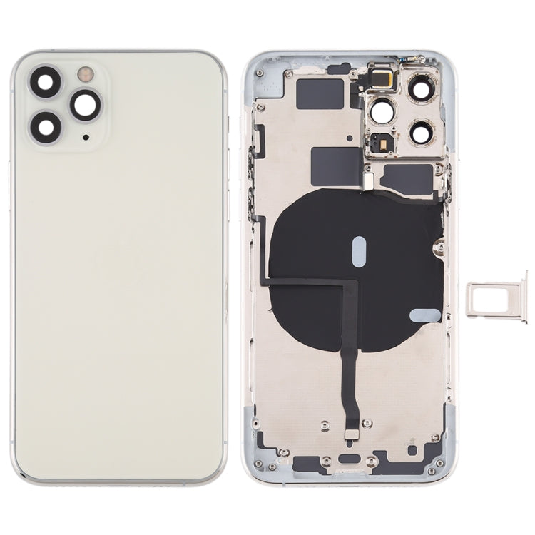 Battery Back Cover (with Side Keys & Card Tray & Power + Volume Flex Cable & Wireless Charging Module) for iPhone 11 Pro Max(Silver) Eurekaonline