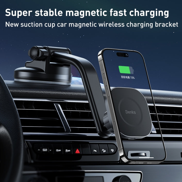 Benks CZ02 Pro 15W Magnetic Wireless Car Charger Phone Holder(Black) Eurekaonline