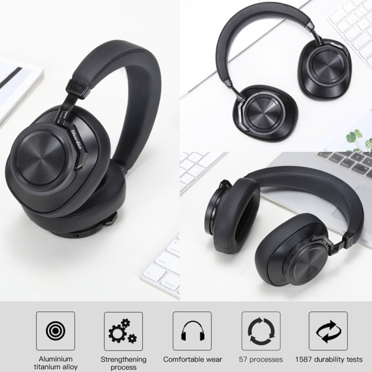 Bluedio T6S Bluetooth Version 5.0 Headset Bluetooth Headset Support Headset Automatic Playback(Black) Eurekaonline