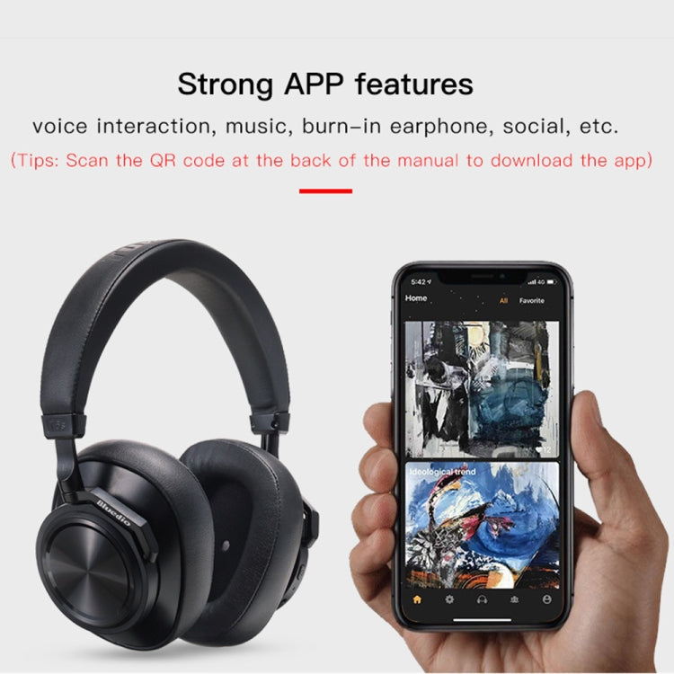 Bluedio T6S Bluetooth Version 5.0 Headset Bluetooth Headset Support Headset Automatic Playback(Black) Eurekaonline