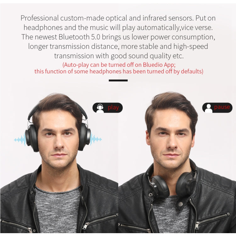 Bluedio TMS Bluetooth Version 5.0 Headset Bluetooth Headset Can Connect Cloud Data to APP(Red) Eurekaonline