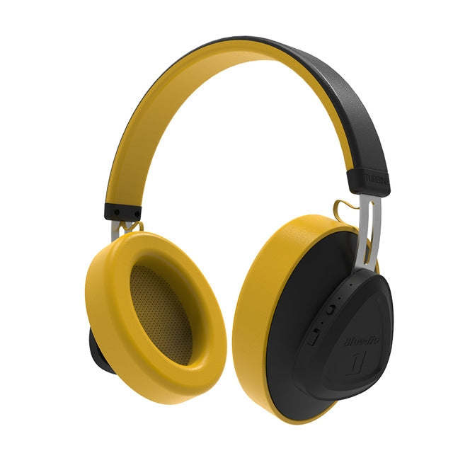 Bluedio TMS Bluetooth Version 5.0 Headset Bluetooth Headset Can Connect Cloud Data to APP(Yellow) Eurekaonline