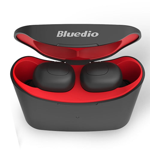 Bluedio TWS T-elf Bluetooth Version 5.0 In-Ear Bluetooth Headset with Headphone Charging Cabin(Red) Eurekaonline