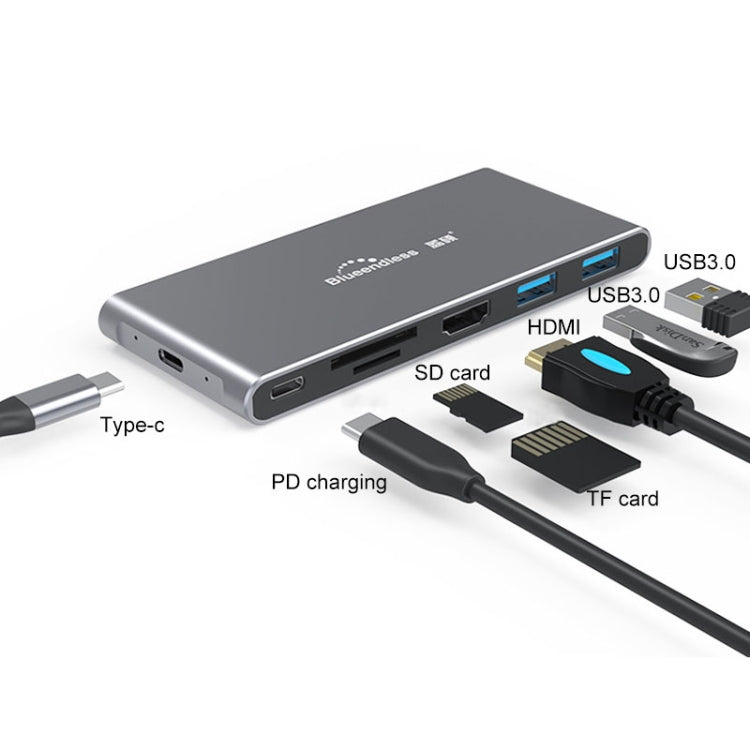 Blueendless 6 In 1 Multi-function Type-C / USB-C HUB Expansion Dock M.2 NGFF Solid State Drive Eurekaonline