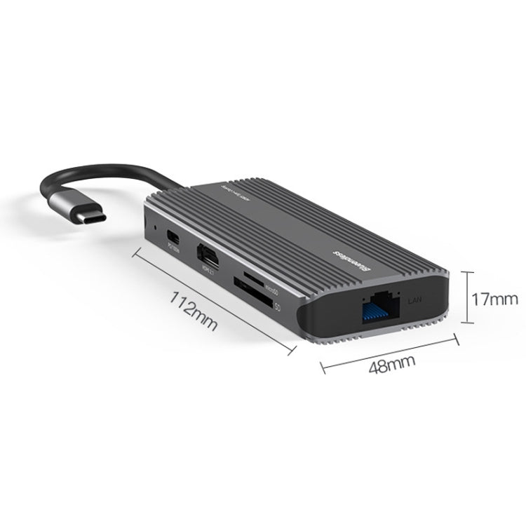 30Hz Type-C To Gigabit Ethernet USB3.1 Docking Station(8 in 1) Eurekaonline