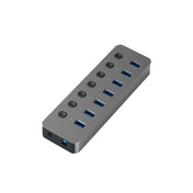 Blueendless USB Splitter Aluminum Alloy QC Fast Charge Expander, Number of interfaces: 7-port (12V2A Power) Eurekaonline