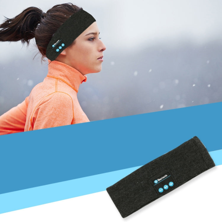 Bluetooth Headset Sports Headband Outdoor Running Yoga Sweat-Absorbent Headscarf, Colour: Dark Gray Eurekaonline