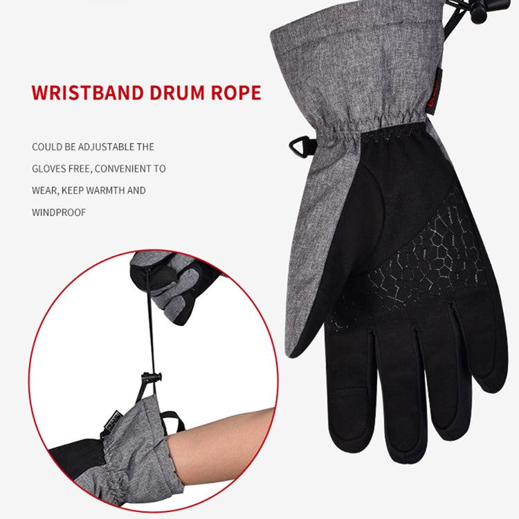 Boodun Five-Finger Ski Gloves Windproof Waterproof Finger Touch Screen Keep Warm Gloves, Size: M(Black) Eurekaonline