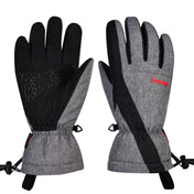 Boodun Five-Finger Ski Gloves Windproof Waterproof Finger Touch Screen Keep Warm Gloves, Size: M(Black Gray) Eurekaonline