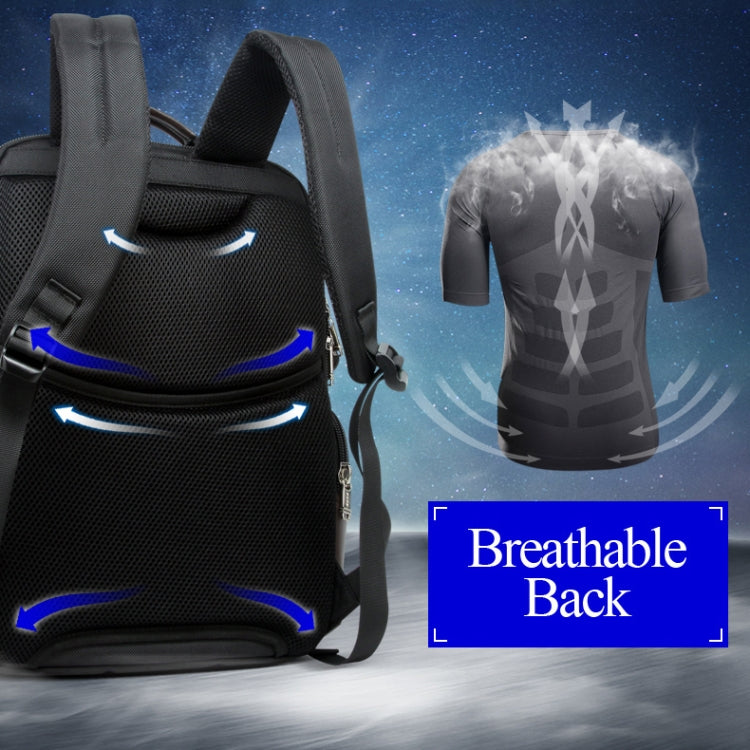 Bopai 11-85301 15.6 inch Large Capacity Multi-layer Zipper Bag Design Breathable Laptop Backpack, Size: 35 x 20 x 43cm(Black) Eurekaonline