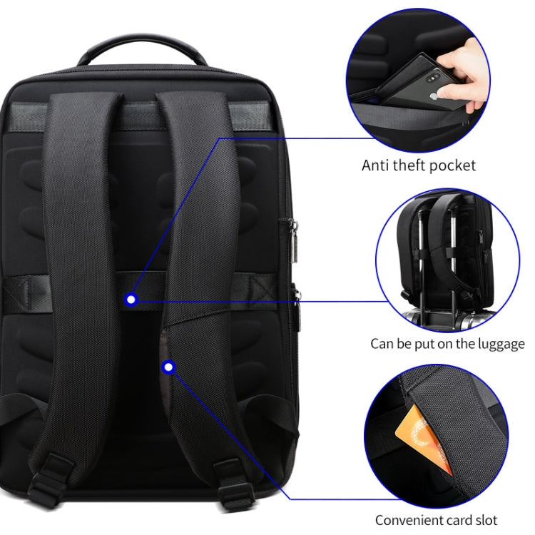 Bopai 61-02511 Business Travel Breathable Waterproof Anti-theft Man Backpack, Size: 30x15x44cm(Black) Eurekaonline