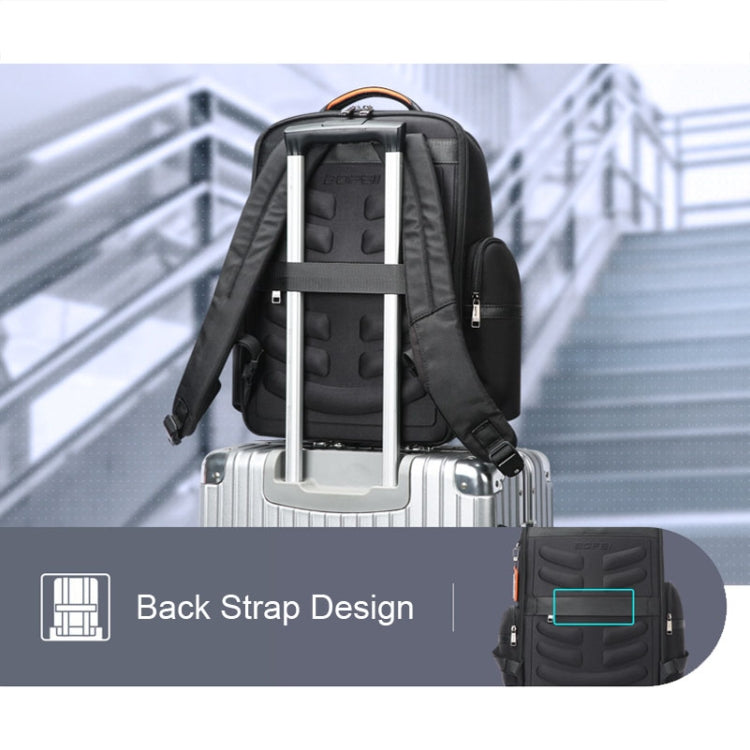 Bopai 61-121591 Multifunctional Anti-theft Laptop Business Backpack with USB Charging Hole(Black) Eurekaonline