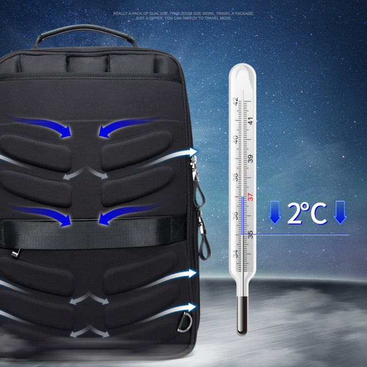 Bopai 751-006641 Large Capacity Business Fashion Breathable Laptop Backpack with External USB Interface, Size: 30 x 15 x 44cm(Black) Eurekaonline