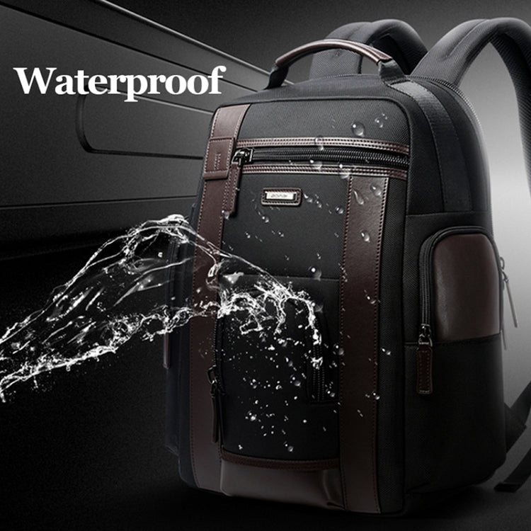 Bopai 851-008821 Outdoor Breathable Waterproof Anti-theft Large Capacity Double Shoulder Bag,with USB Charging Port, Size: 36x17x41.5cm (Black) Eurekaonline