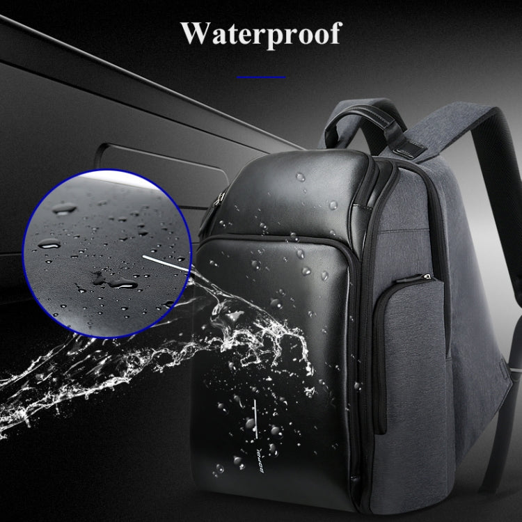 Bopai 851-010128 Business Anti-theft Waterproof Large Capacity Double Shoulder Bag,with USB Charging Port, Size: 34x19x43cm (Black) Eurekaonline