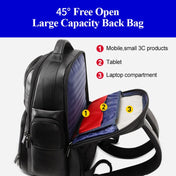 Bopai 851-019811 Large Capacity Anti-theft Waterproof Leathar Backpack Laptop Tablet Bag for 15.6 inch and Below, with USB Charging Port(Black) Eurekaonline