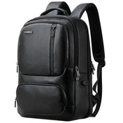 Bopai 851-023911 Top-grain Leather Business Breathable Anti-theft Man Backpack, Size: 28x18x42cm(Black) Eurekaonline