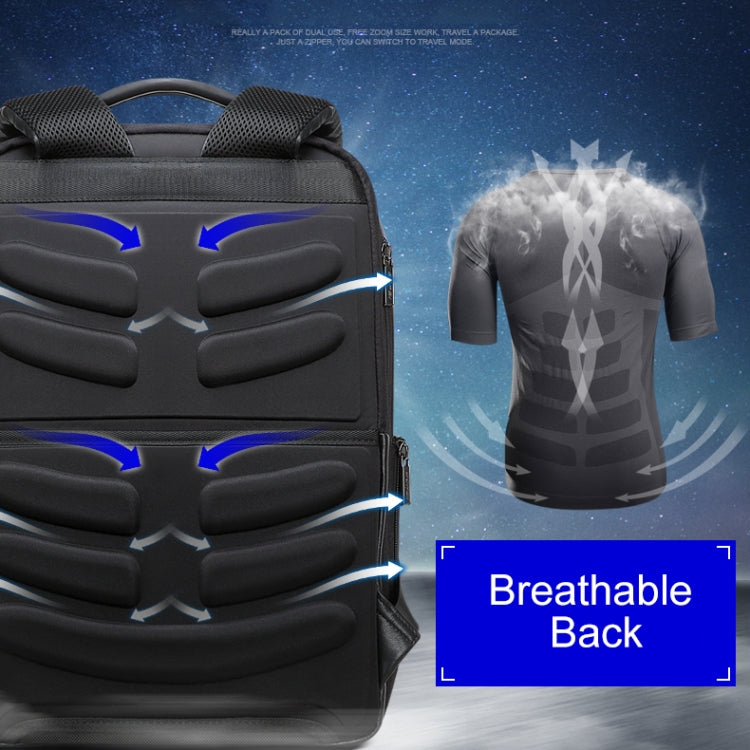 Bopai 851-023911 Top-grain Leather Business Breathable Anti-theft Man Backpack, Size: 28x18x42cm(Black) Eurekaonline