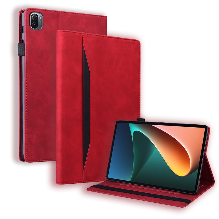 Business Shockproof Horizontal Flip Leather Case with Holder & Card Slots & Photo Frame & Pen Slot For Xiaomi Mi Pad 5 / 5 Pro(Red) Eurekaonline