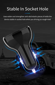 C02 Car Power Adapter in-car Phone Charger Type-C Fast Charger QC3.0 Dual USB Ports DC5V 2.4A 12V 24V Cigarette Lighter Power Supply Eurekaonline