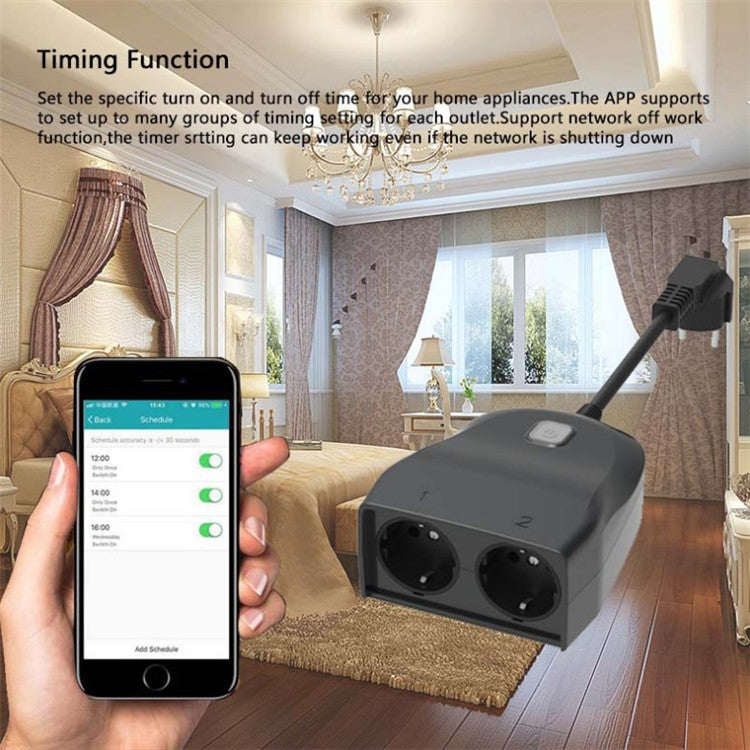 C119 Smart WIFI Outdoor Waterproof Socket, Support Alexa Voice Control, EU Plug Eurekaonline