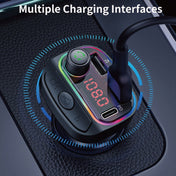 C14 Multifunctional Car Dual QC3.0+PD18W USB Charger Bluetooth FM Transmitter with Atmosphere Light Eurekaonline