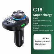 C18 Car Audio Receiver 3.1A Quick Charge USB Device BT 5.0 Color LED Backlight FM Transmitter Eurekaonline